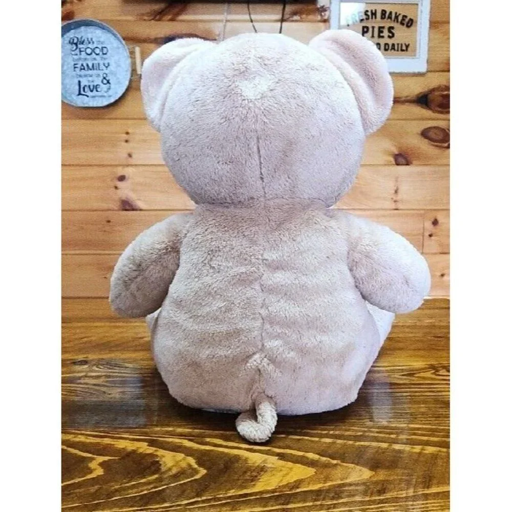 Build A Bear Workshop BAB Velvet Hugs Tan Embroidered Eyes Teddy Bear Toy Lovey